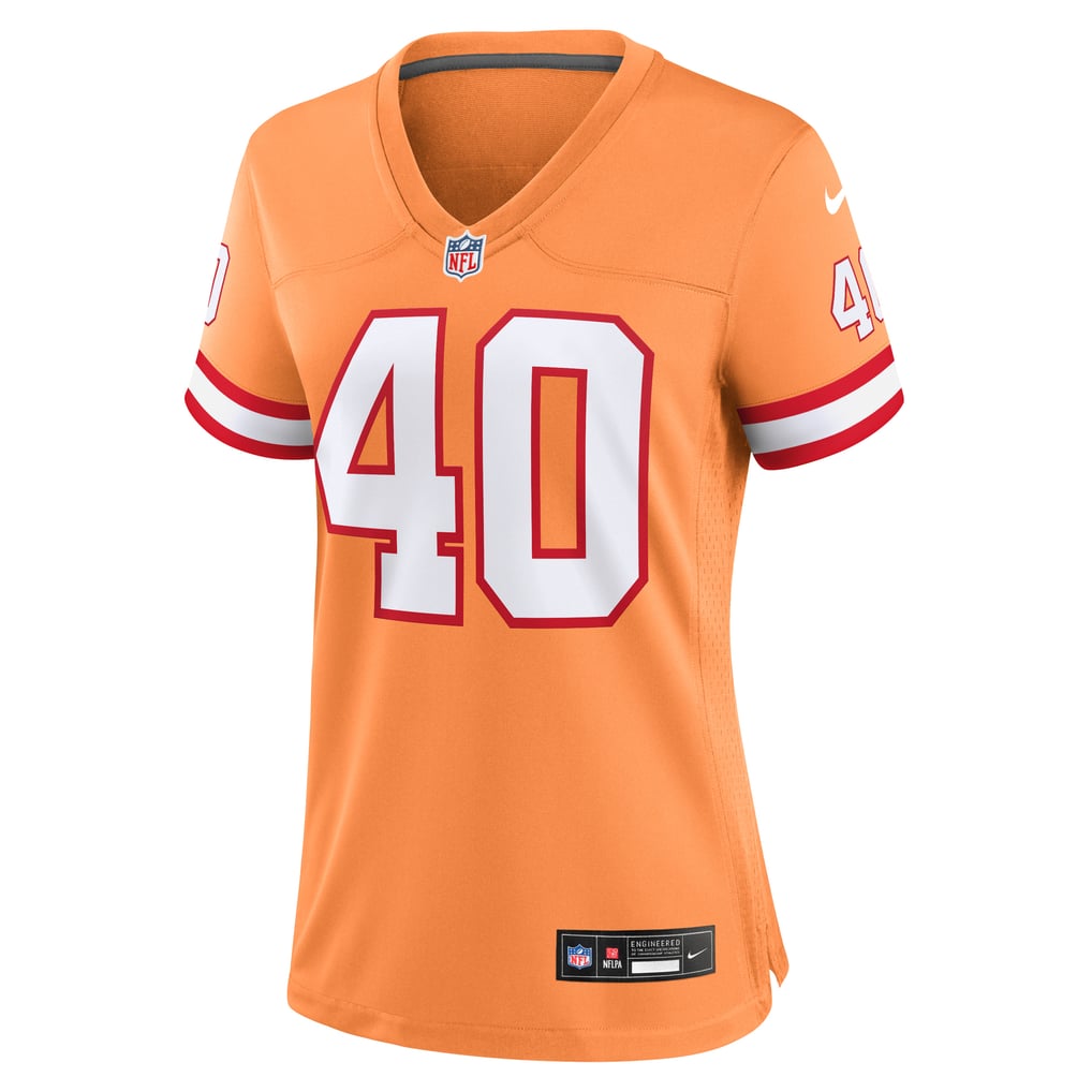 Women's Tampa Bay Buccaneers Mike Alstott Orange Throwback Game Jersey