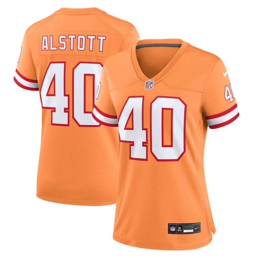 Women's Tampa Bay Buccaneers Mike Alstott Orange Throwback Game Jersey