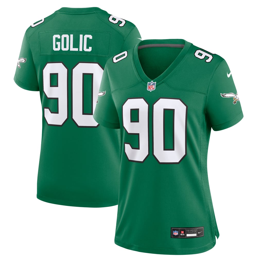 Women's Philadelphia Eagles Mike Golic Kelly Green Alternate Game Jersey