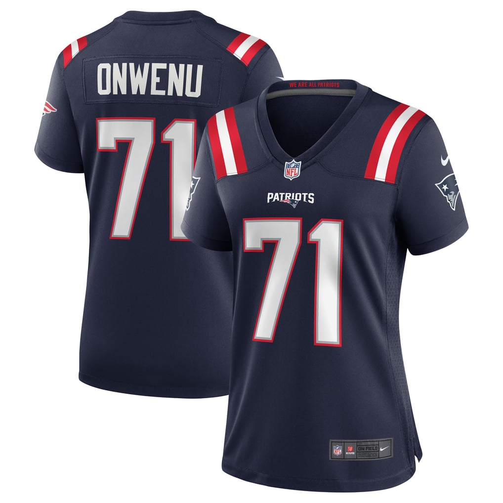 Women's New England Patriots Mike Onwenu Navy Game Jersey