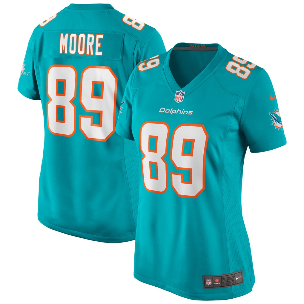Women's Miami Dolphins Nat Moore Aqua Game Retired Player Jersey