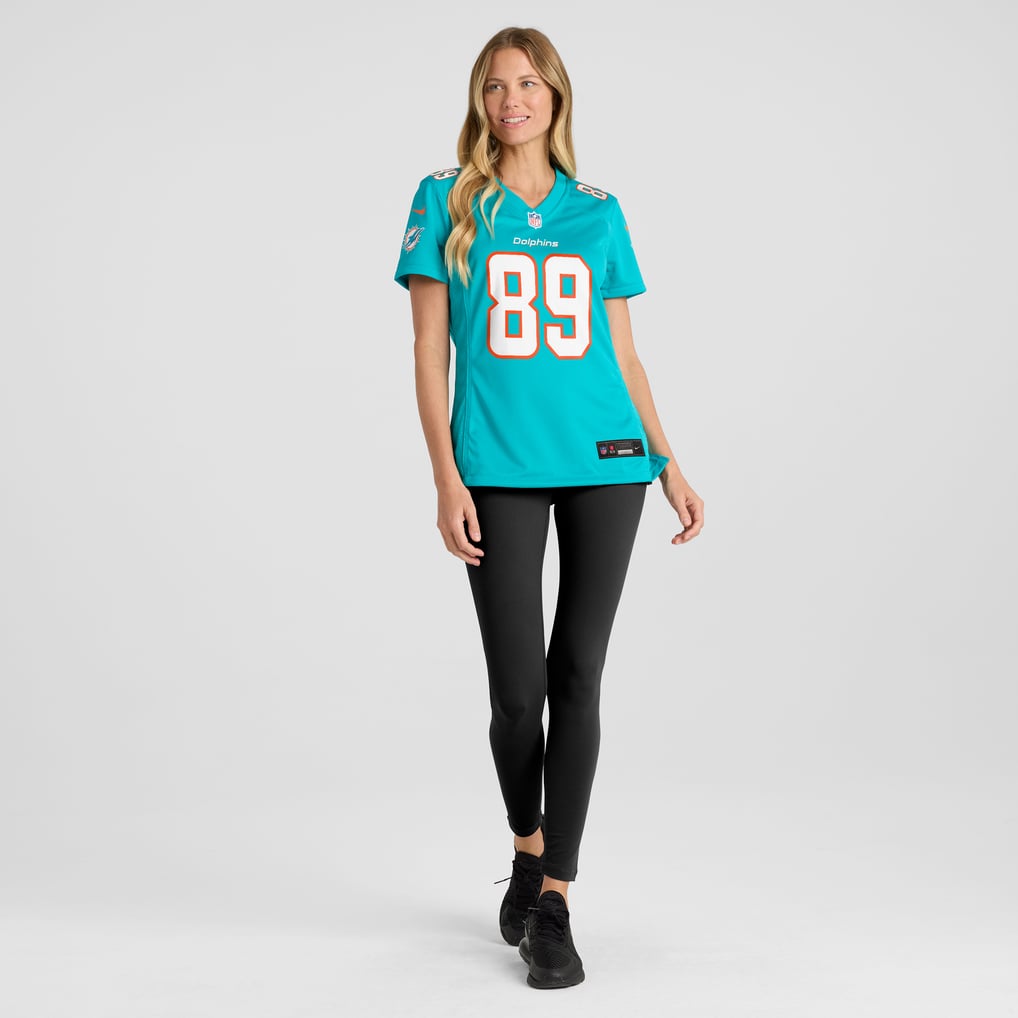 Women's Miami Dolphins Nat Moore Aqua Game Retired Player Jersey
