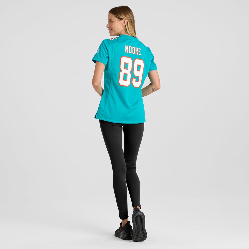 Women's Miami Dolphins Nat Moore Aqua Game Retired Player Jersey