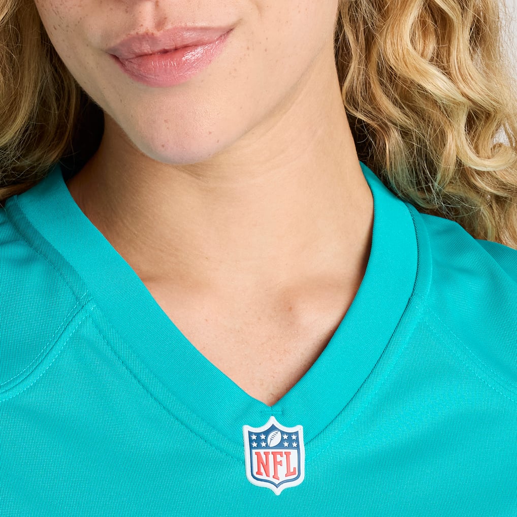 Women's Miami Dolphins Nat Moore Aqua Game Retired Player Jersey
