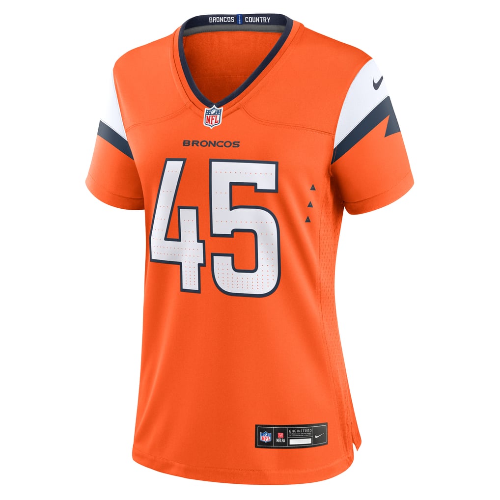 Women's Denver Broncos Nate Adkins Orange Team Game Jersey
