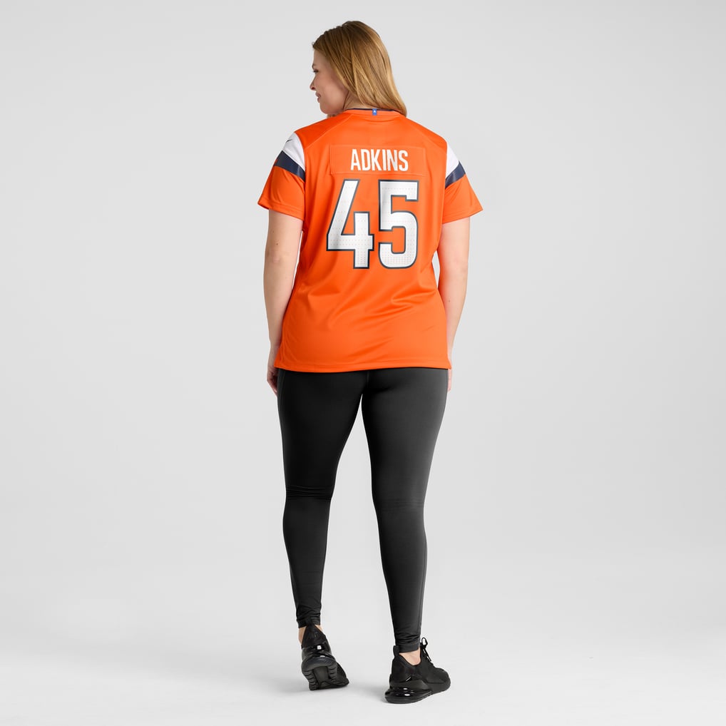 Women's Denver Broncos Nate Adkins Orange Team Game Jersey