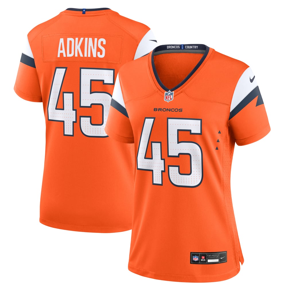 Women's Denver Broncos Nate Adkins Orange Team Game Jersey