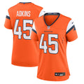 Women's Denver Broncos Nate Adkins Orange Team Game Jersey