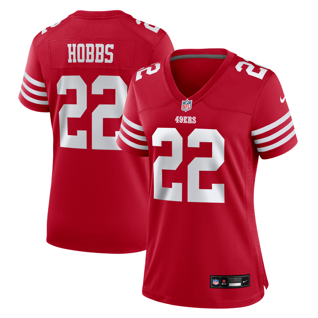 Women's San Francisco 49ers Nate Hobbs Scarlet Team Game Jersey
