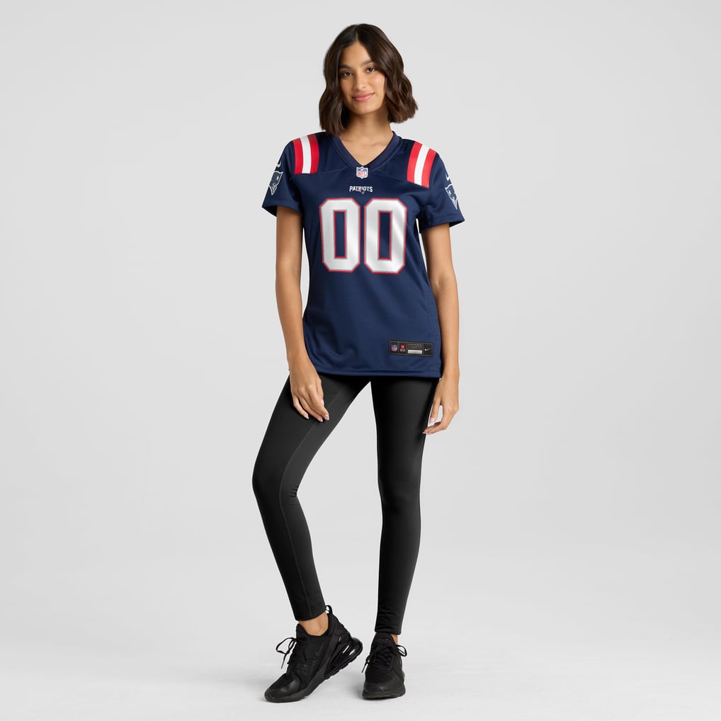 Women's New England Patriots Navy Custom Game Jersey