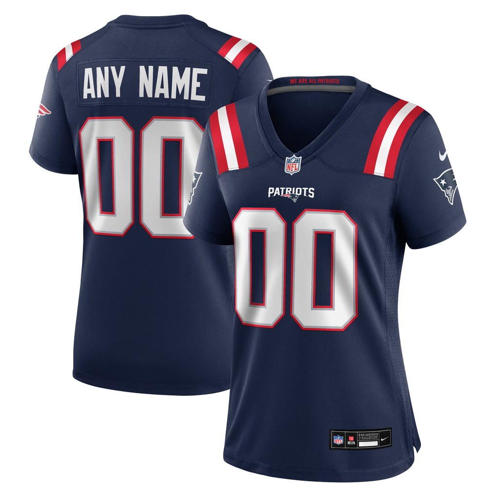 Women's New England Patriots Navy Custom Game Jersey