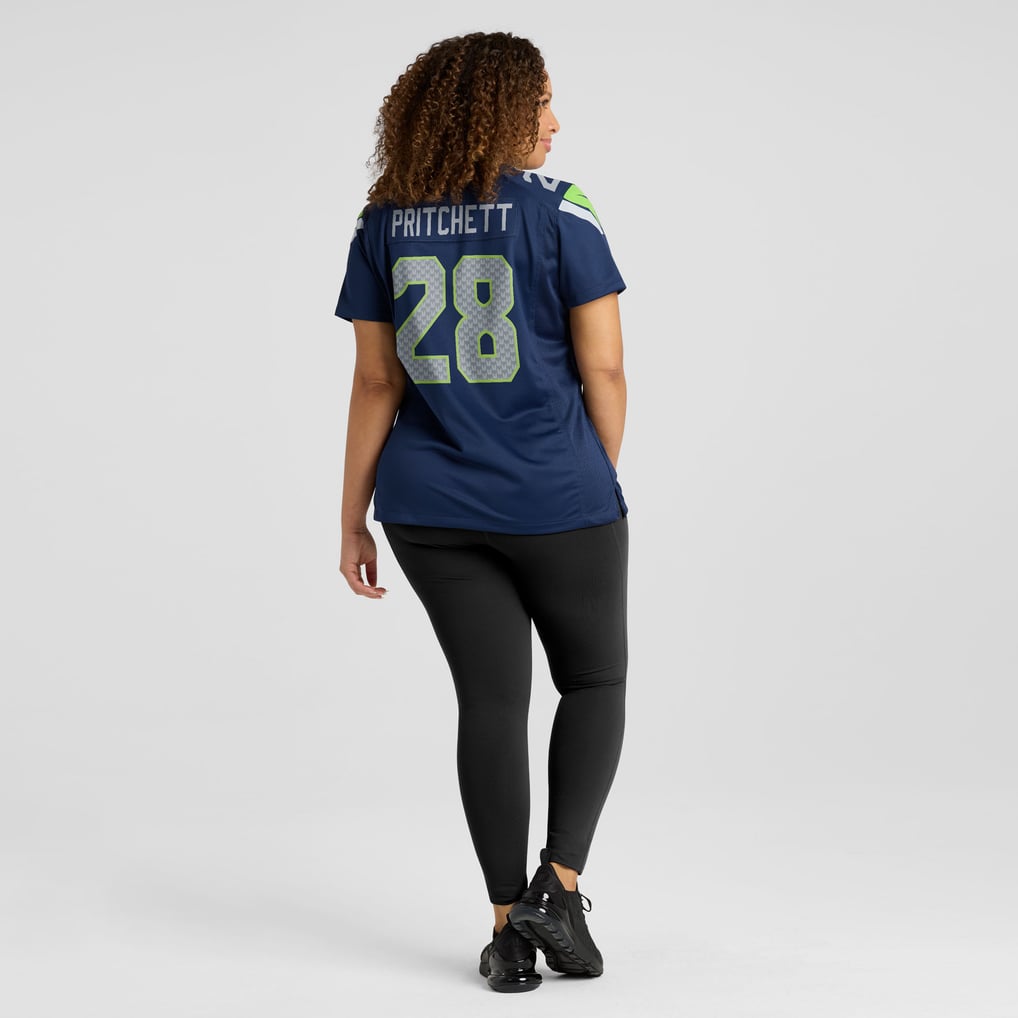 Women's Seattle Seahawks Nehemiah Pritchett College Navy Team Game Jersey