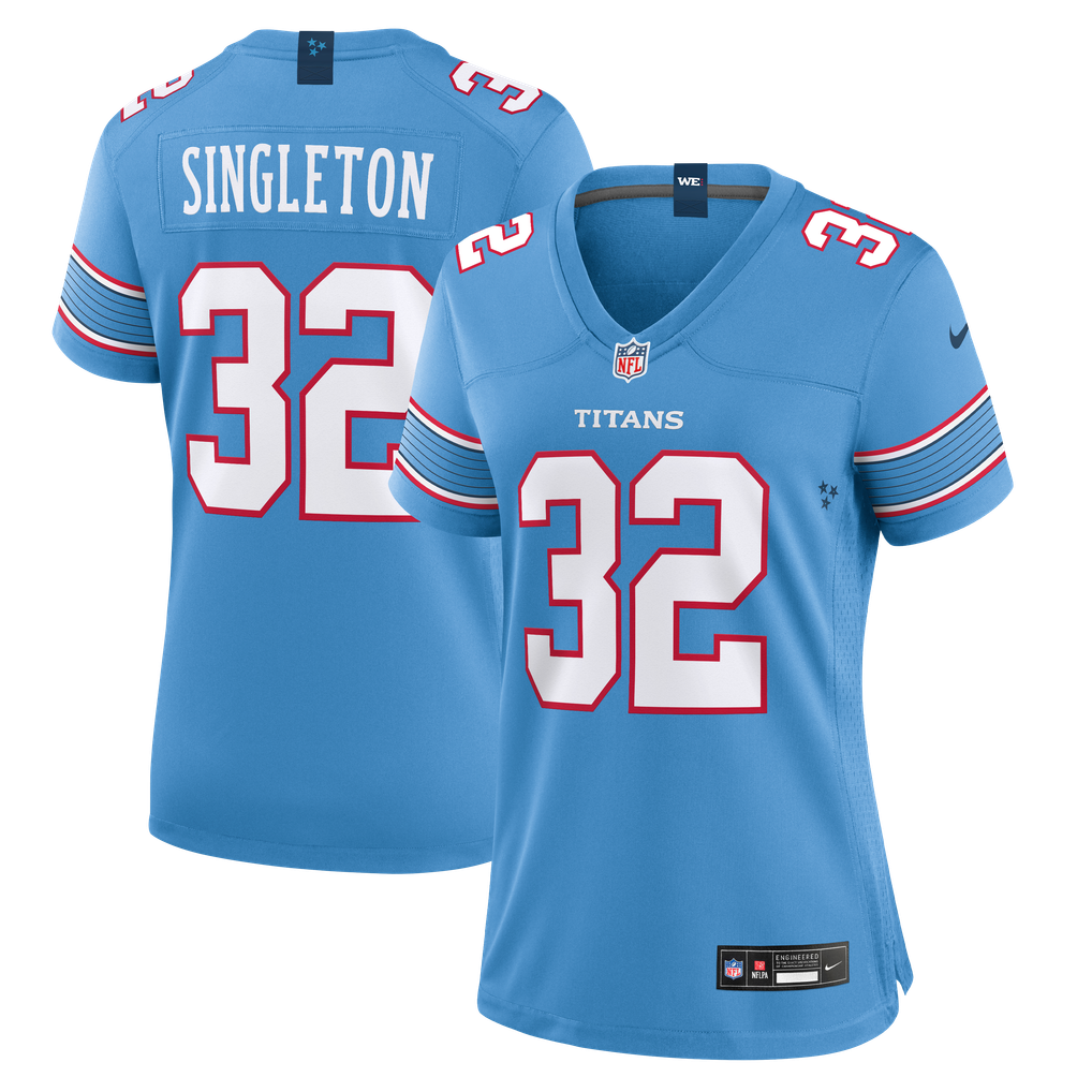 Women's Tennessee Titans Nicholas Singleton Light Blue Team Game Jersey