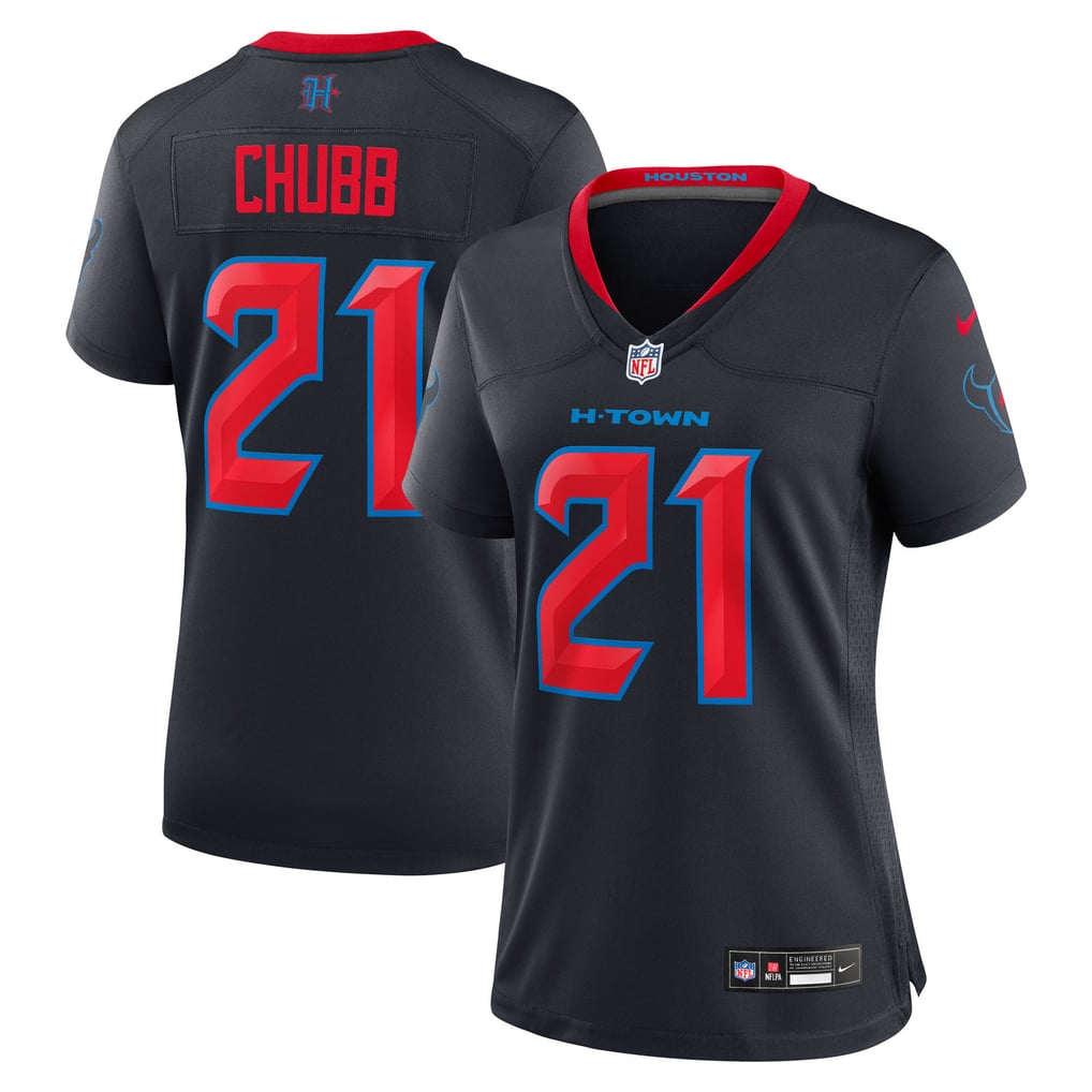 Women's Houston Texans Nick Chubb Navy Game Jersey