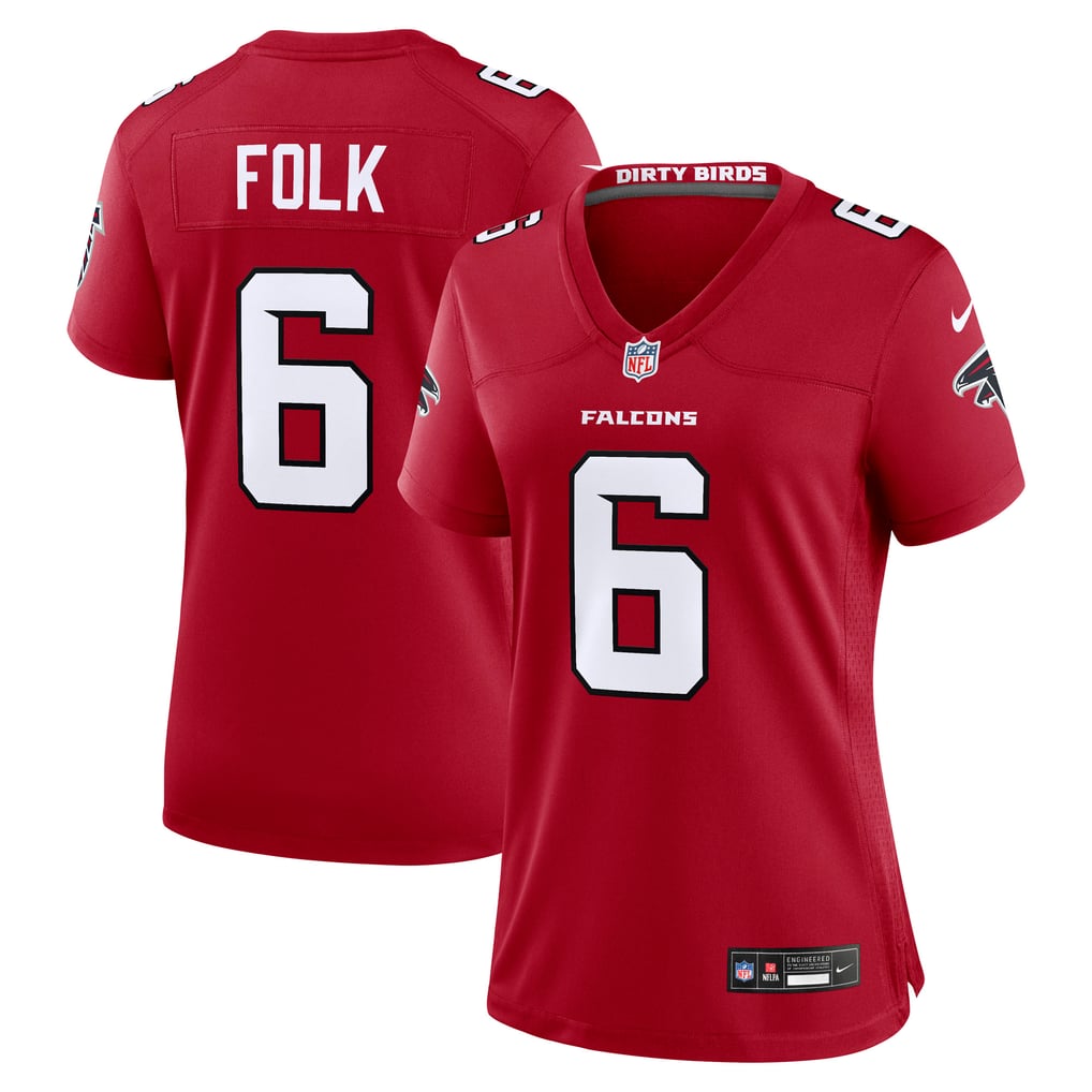 Women's Atlanta Falcons Nick Folk Red Team Game Jersey