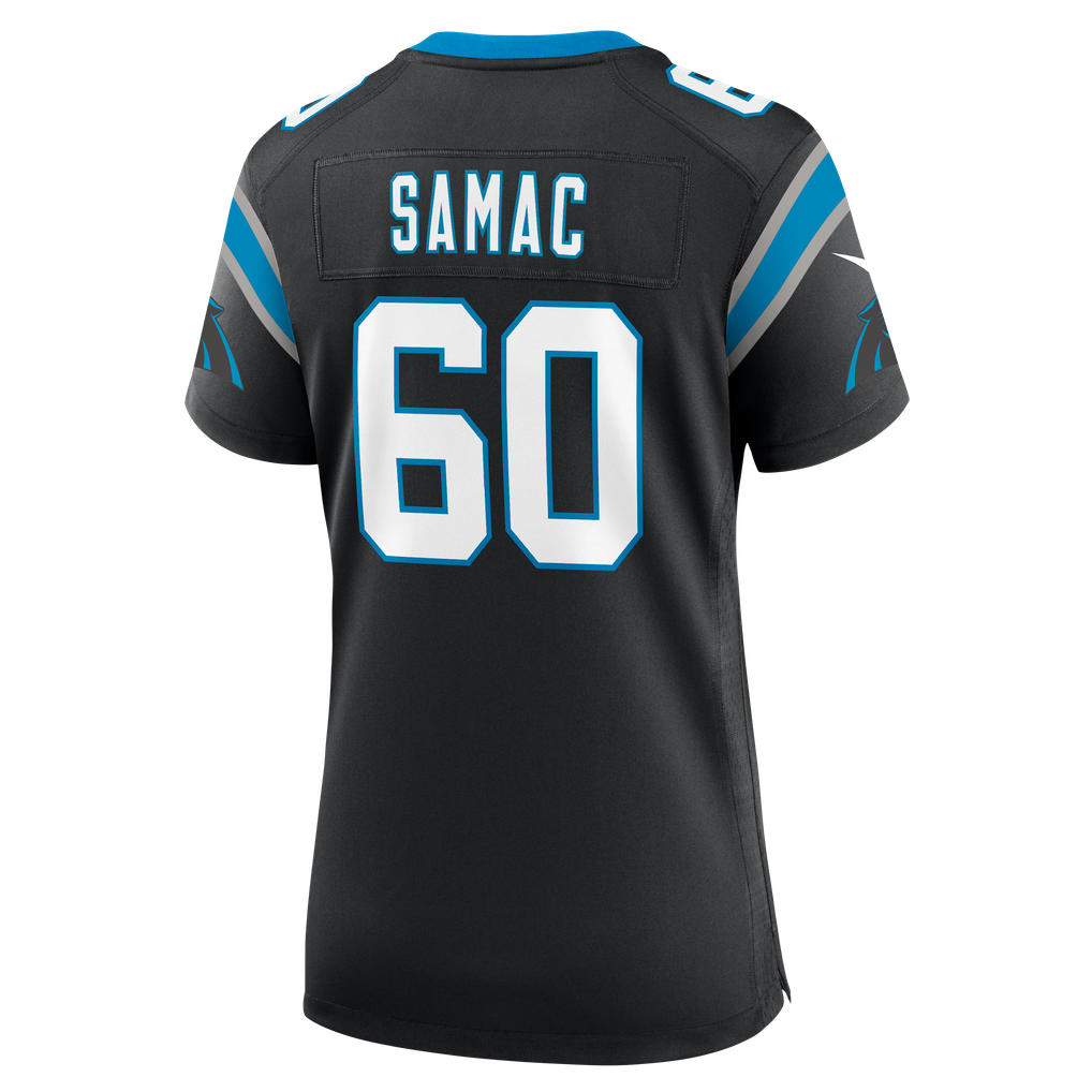 Women's Carolina Panthers Nick Samac Black Team Game Jersey