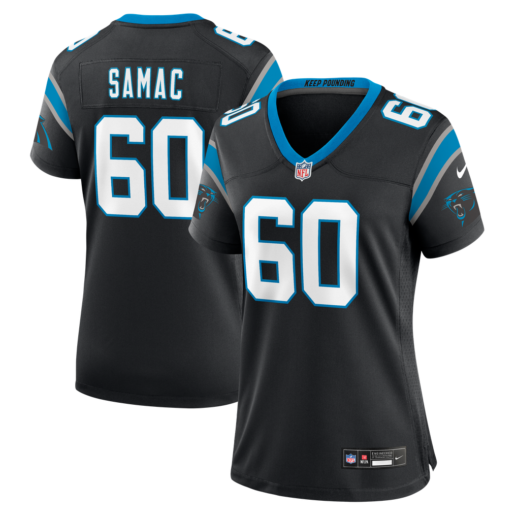 Women's Carolina Panthers Nick Samac Black Team Game Jersey
