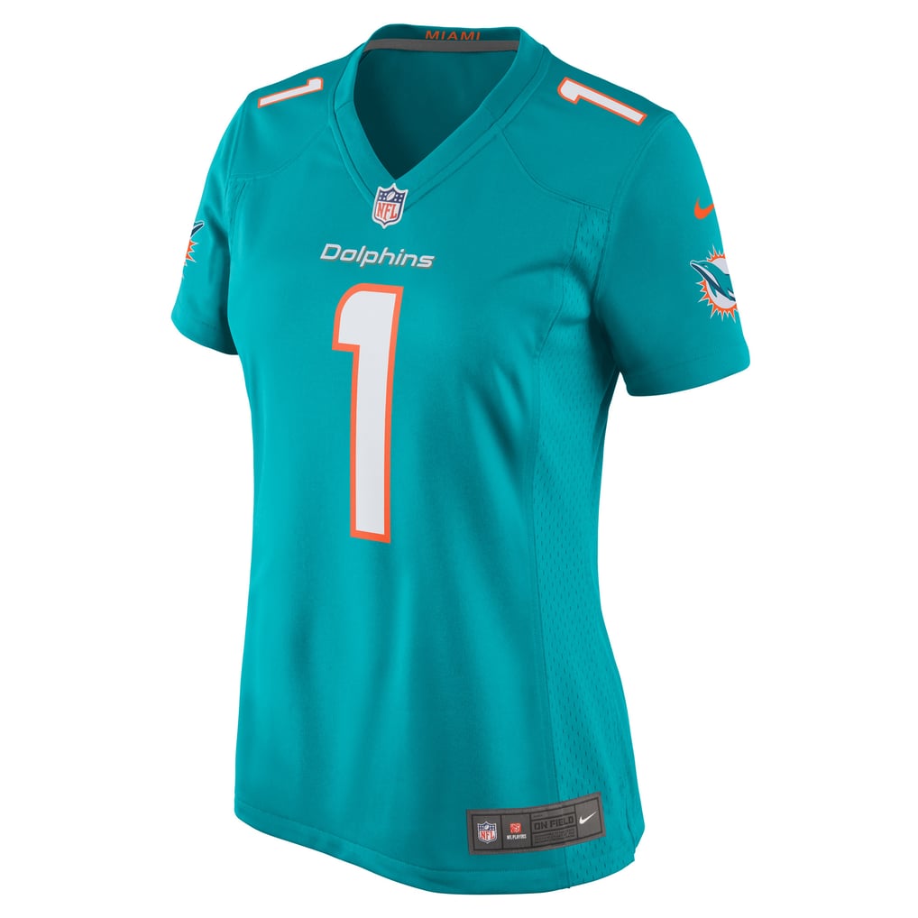 Women's Miami Dolphins Number 1 Bride Aqua Game Jersey