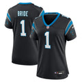 Women's Carolina Panthers Number 1 Bride Black Game Jersey