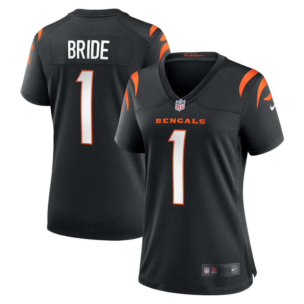Women's Cincinnati Bengals Number 1 Bride Black Game Jersey