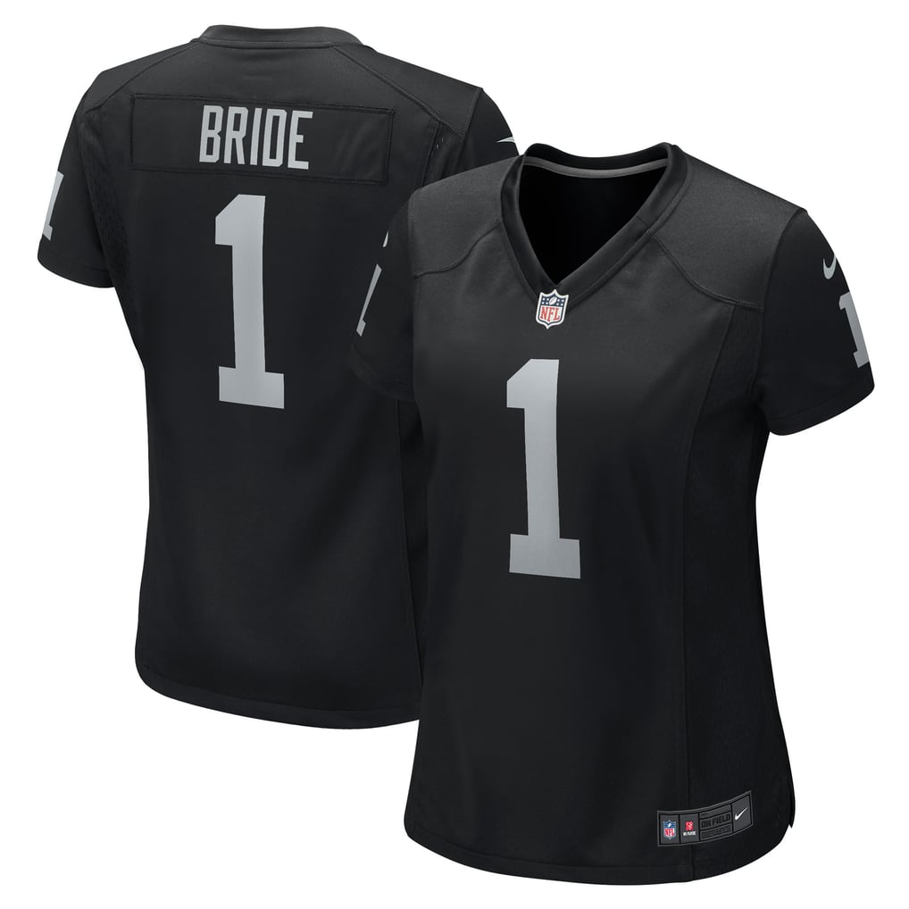 Women's Las Vegas Raiders Number 1 Bride Black Game Jersey