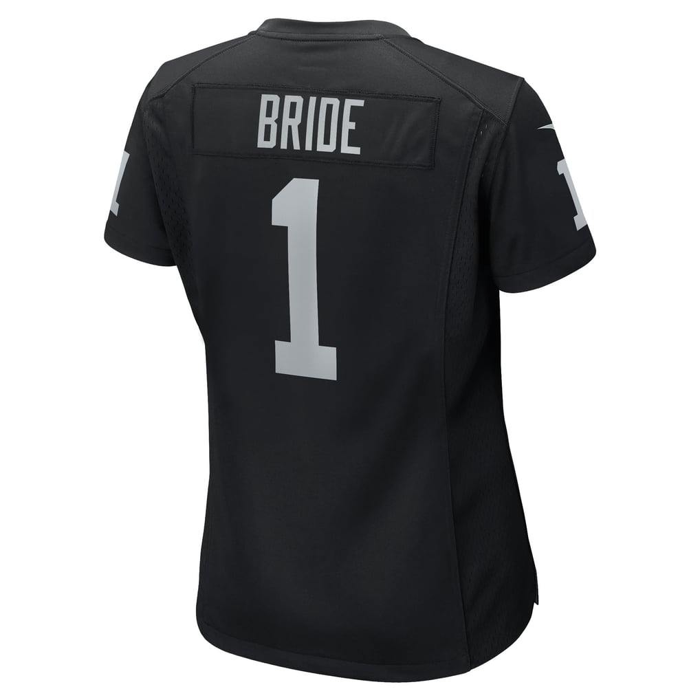 Women's Las Vegas Raiders Number 1 Bride Black Game Jersey
