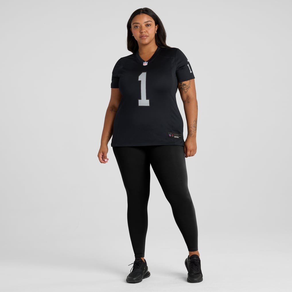 Women's Las Vegas Raiders Number 1 Bride Black Game Jersey