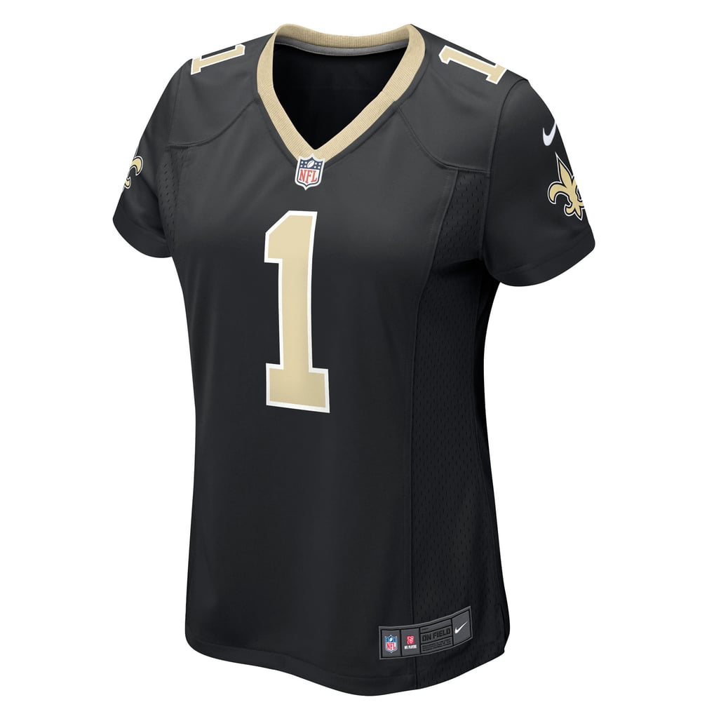 Women's New Orleans Saints Number 1 Bride Black Game Jersey