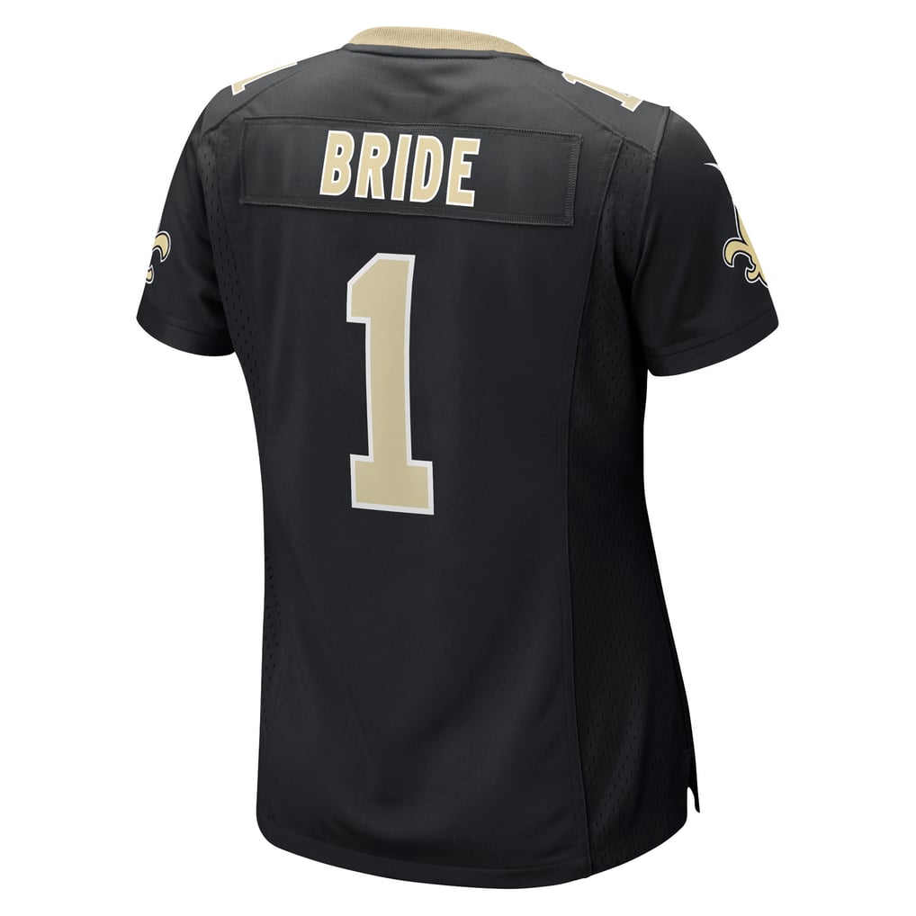 Women's New Orleans Saints Number 1 Bride Black Game Jersey