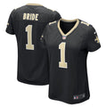 Women's New Orleans Saints Number 1 Bride Black Game Jersey