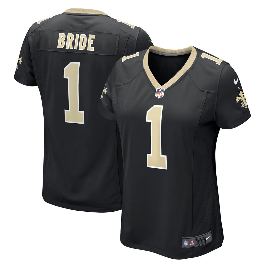 Women's New Orleans Saints Number 1 Bride Black Game Jersey