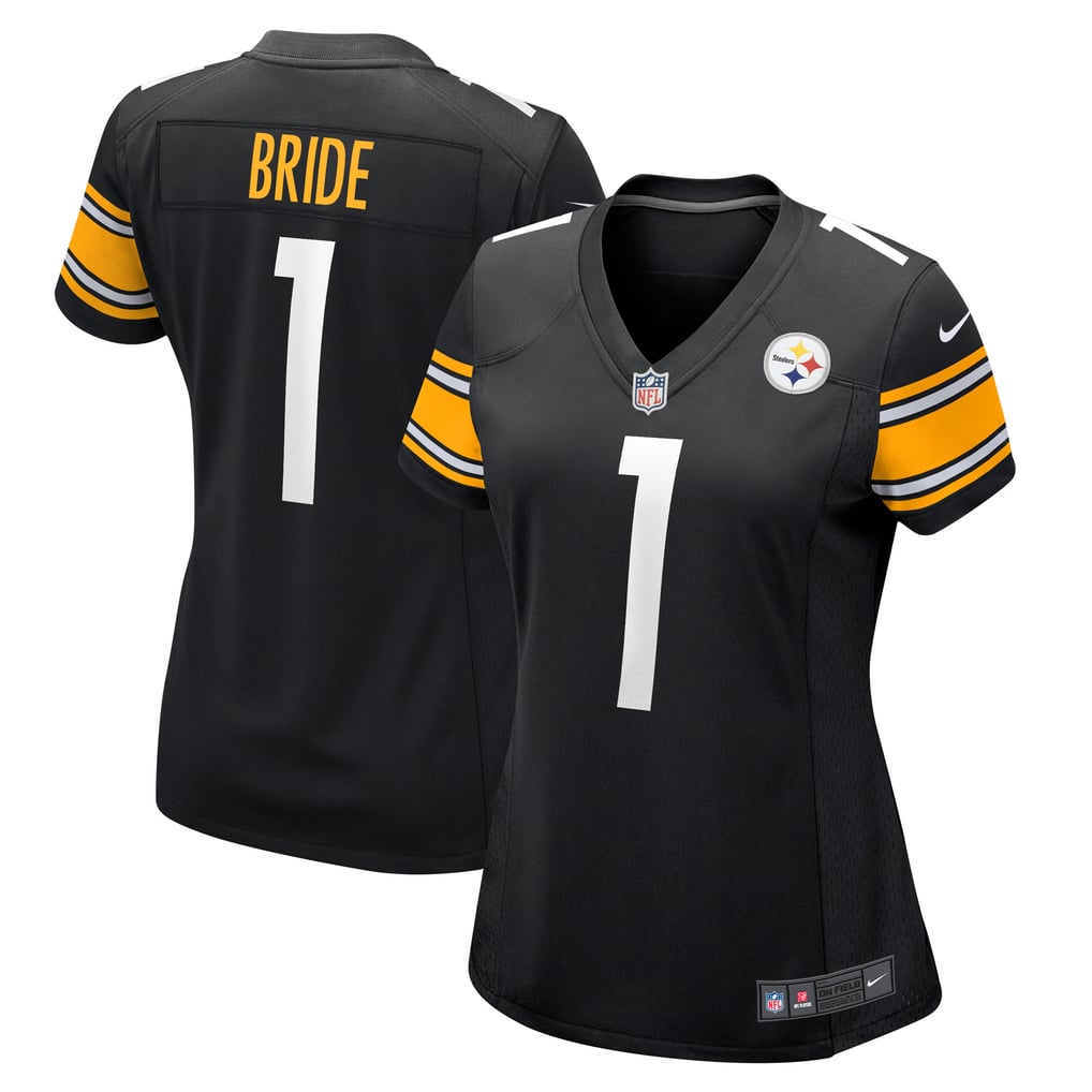 Women's Pittsburgh Steelers Number 1 Bride Black Game Jersey