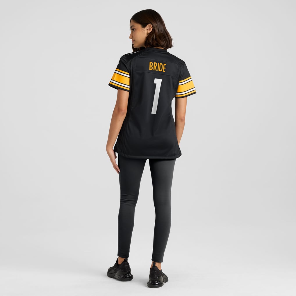 Women's Pittsburgh Steelers Number 1 Bride Black Game Jersey