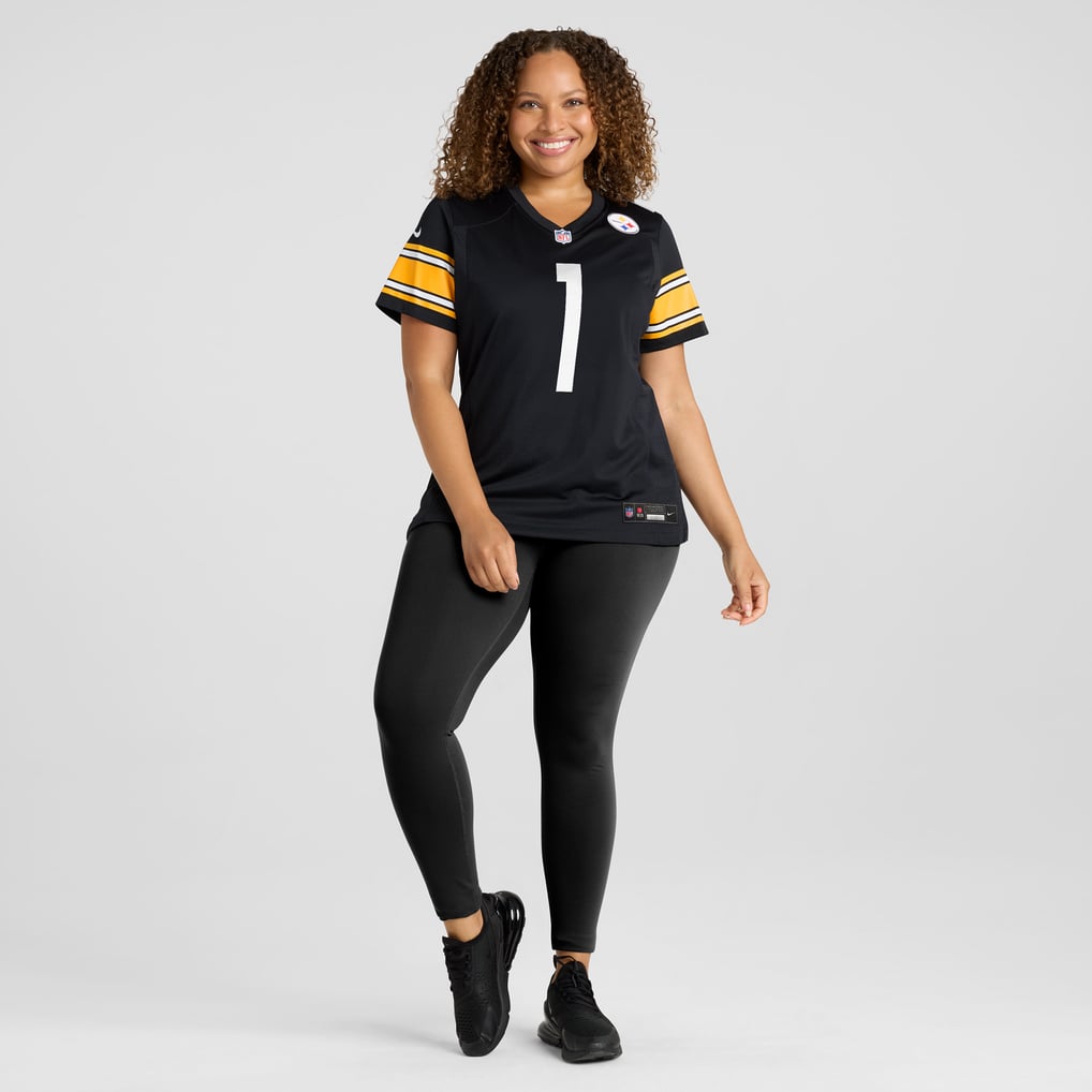 Women's Pittsburgh Steelers Number 1 Bride Black Game Jersey