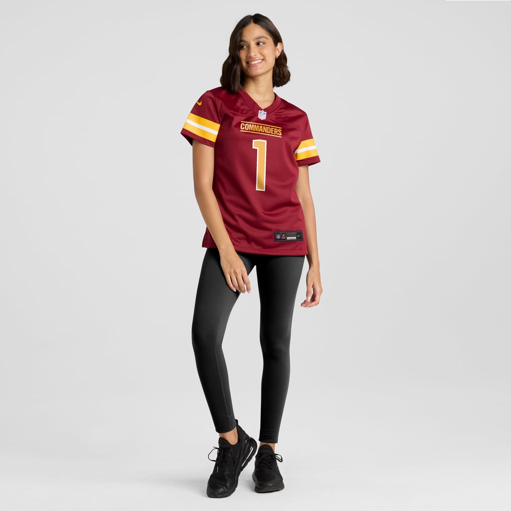 Women's Washington Commanders Number 1 Bride Burgundy Game Jersey