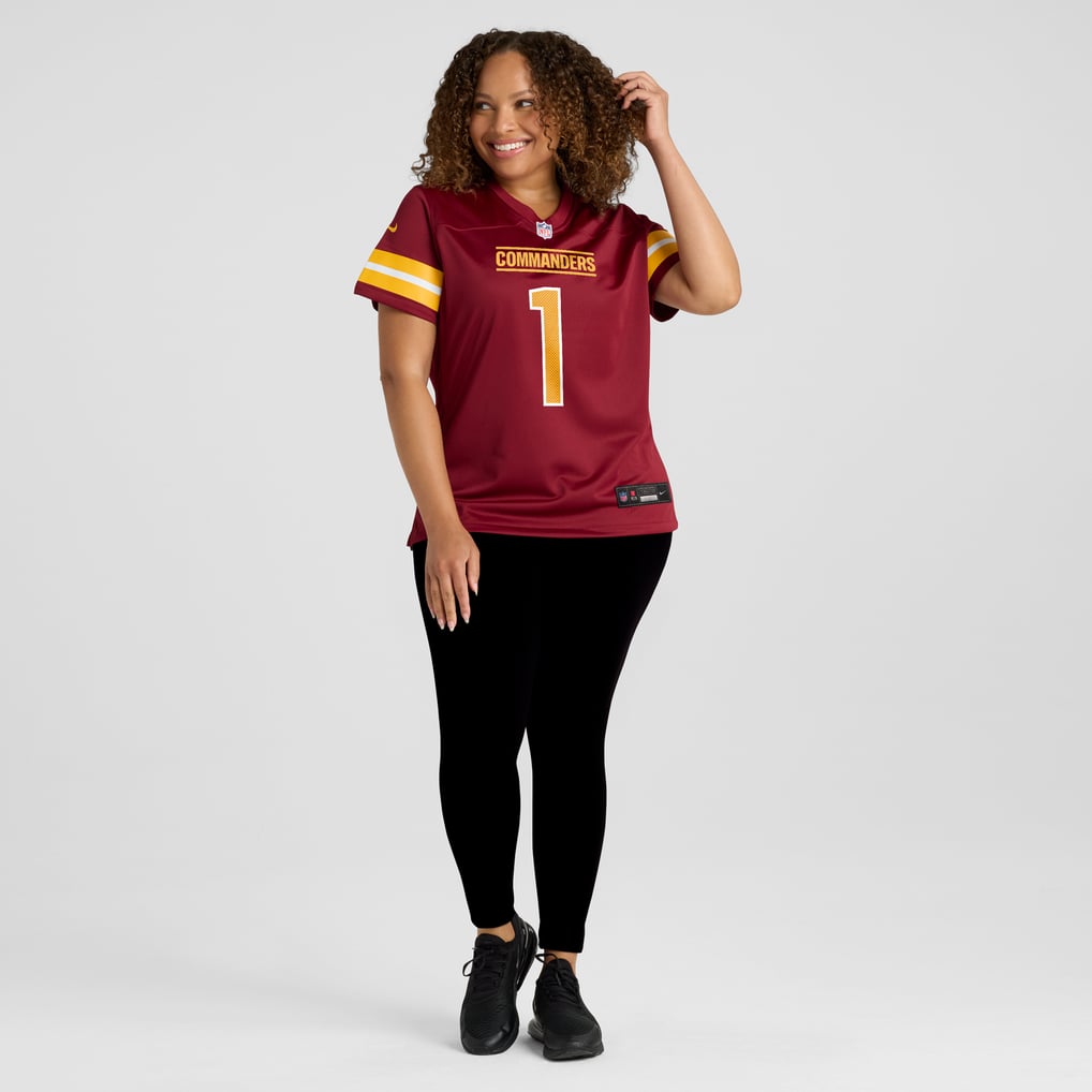 Women's Washington Commanders Number 1 Bride Burgundy Game Jersey