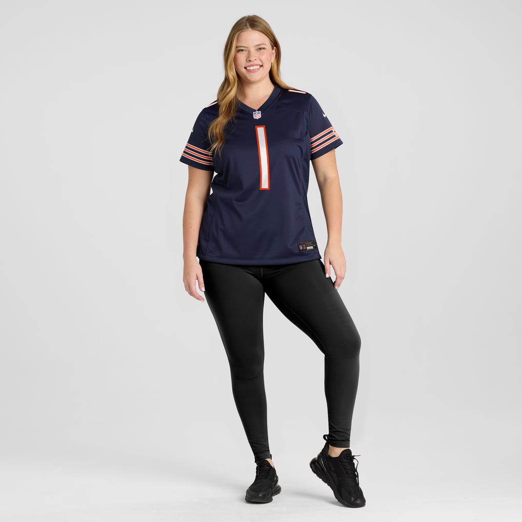 Women's Chicago Bears Number 1 Bride Navy Game Jersey