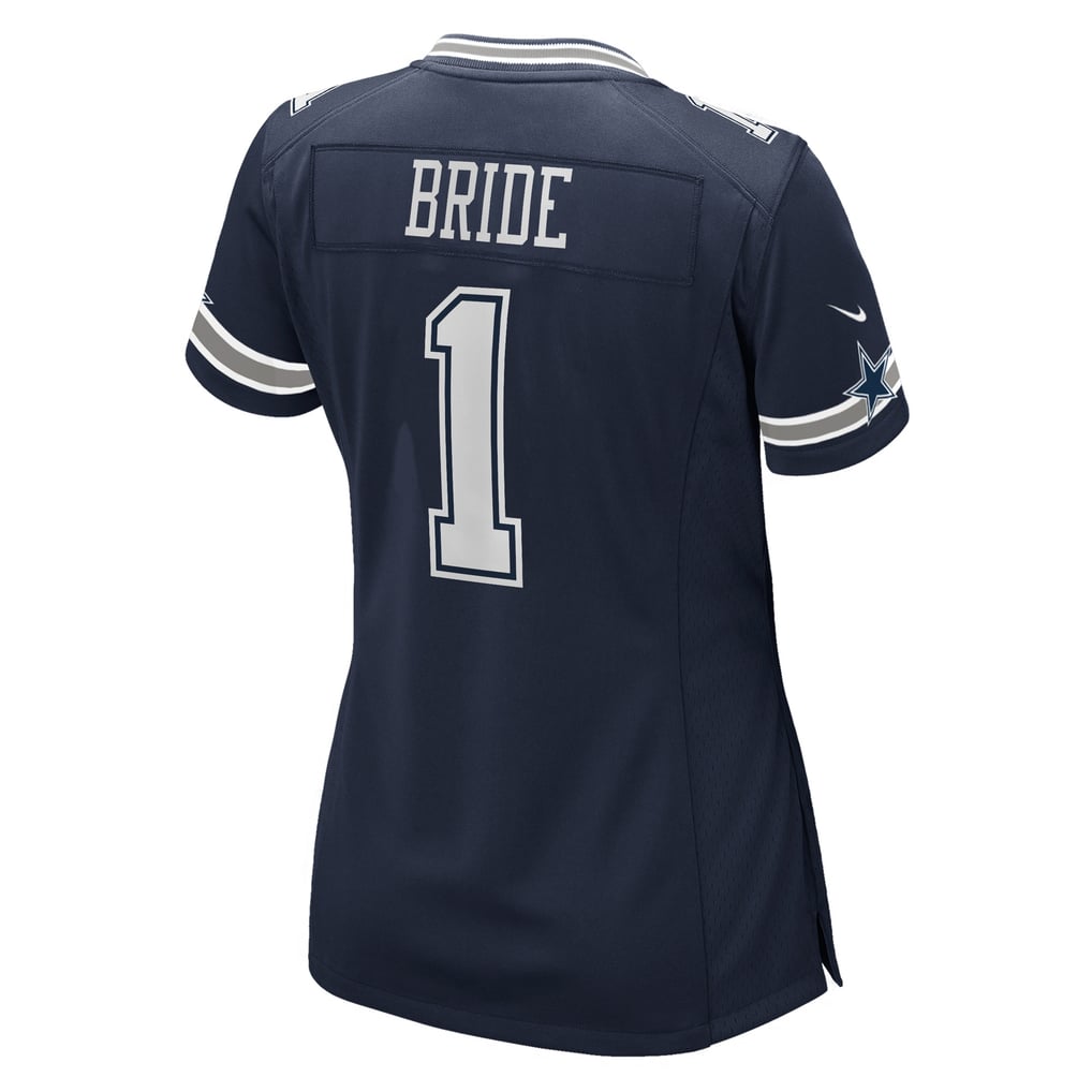 Women's Dallas Cowboys Number 1 Bride Navy Game Jersey