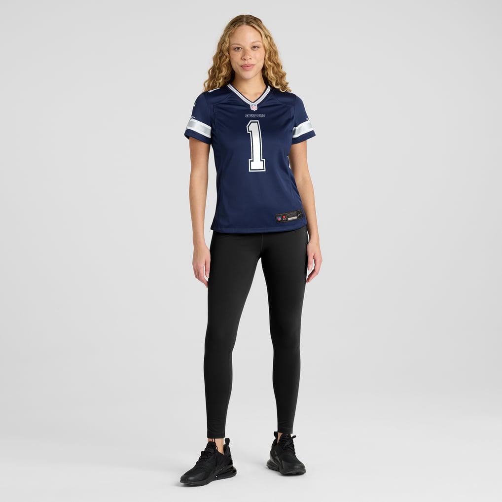 Women's Dallas Cowboys Number 1 Bride Navy Game Jersey