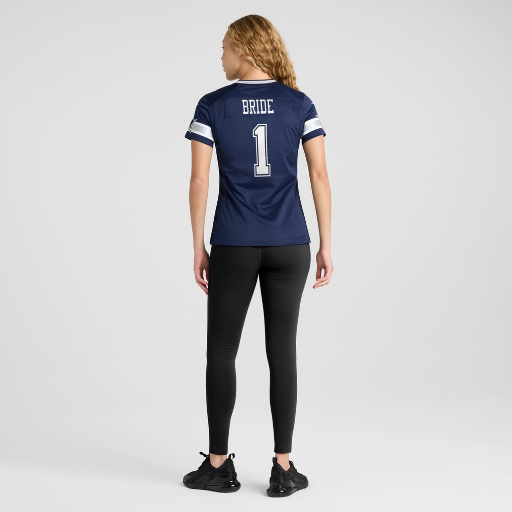 Women's Dallas Cowboys Number 1 Bride Navy Game Jersey