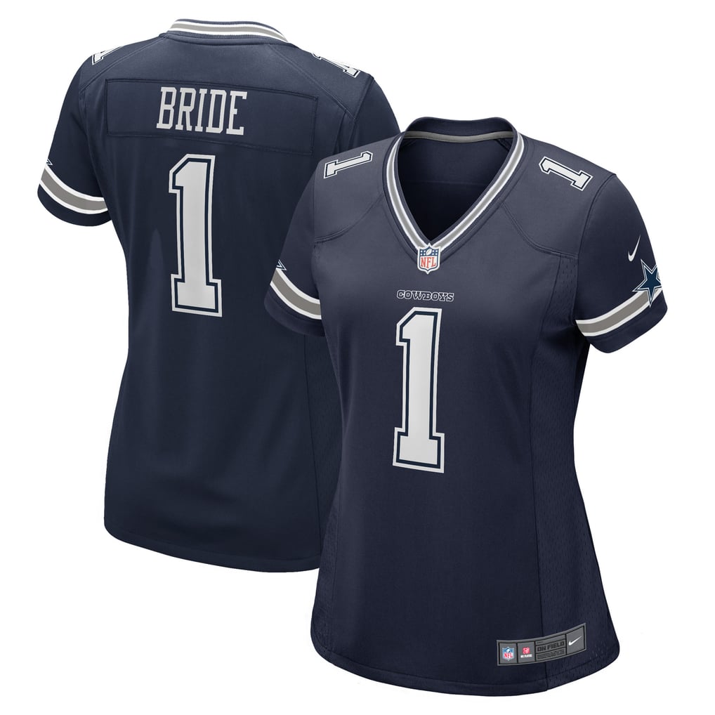 Women's Dallas Cowboys Number 1 Bride Navy Game Jersey