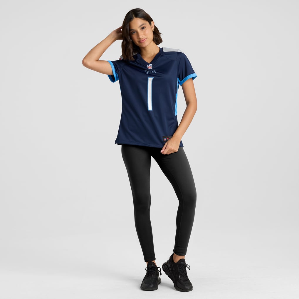 Women's Tennessee Titans Number 1 Bride Navy Game Jersey
