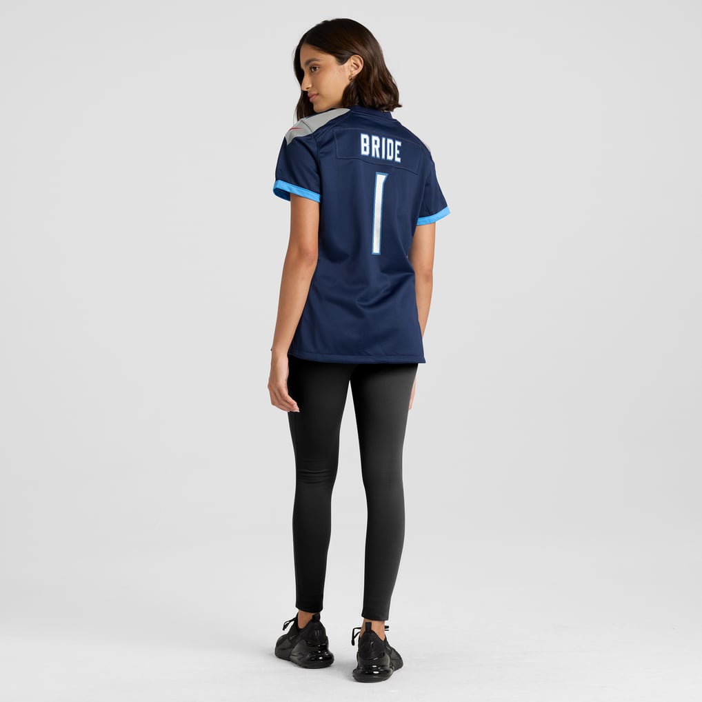 Women's Tennessee Titans Number 1 Bride Navy Game Jersey