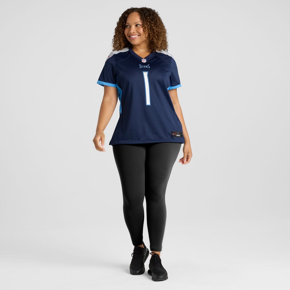 Women's Tennessee Titans Number 1 Bride Navy Game Jersey