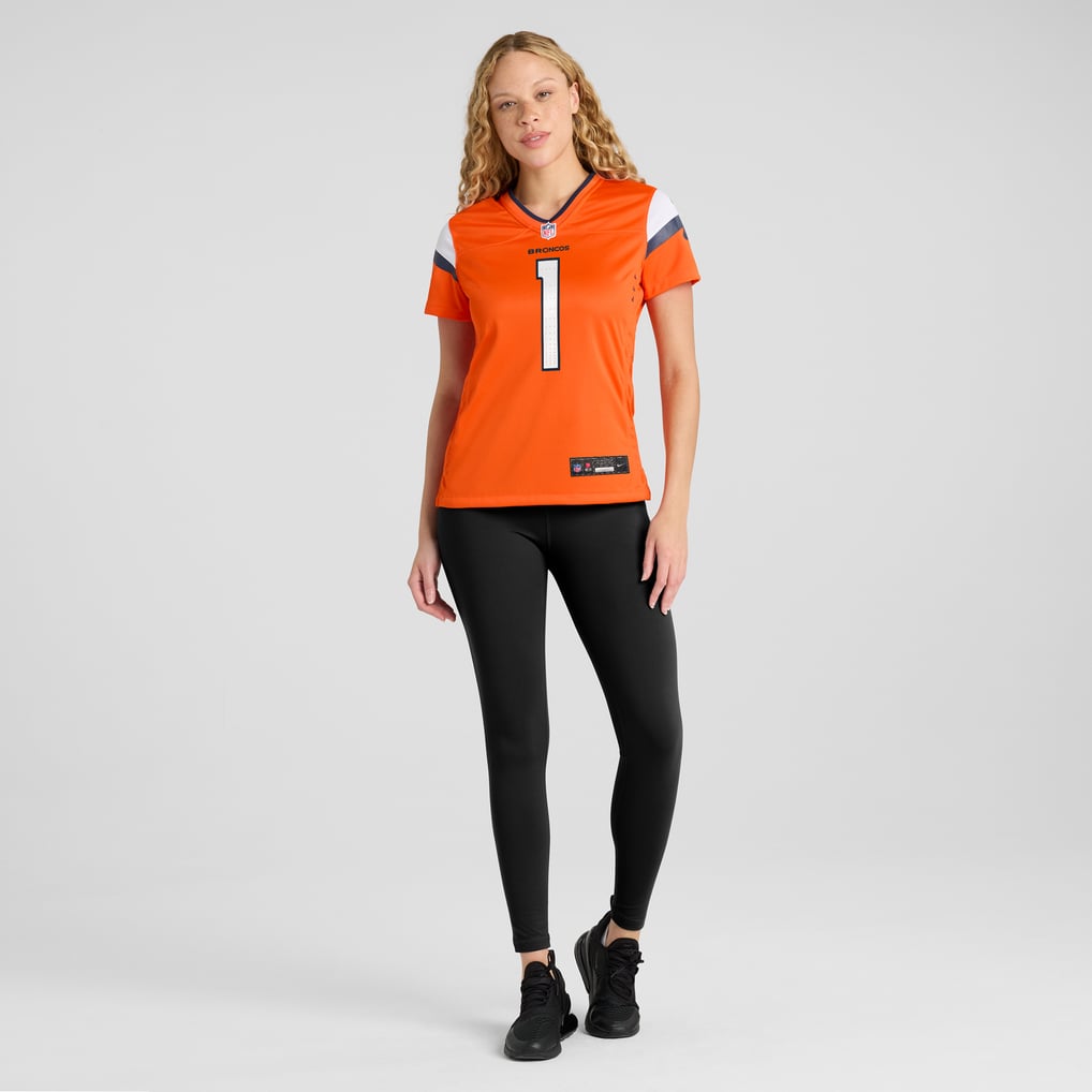 Women's Denver Broncos Number 1 Bride Orange Game Jersey