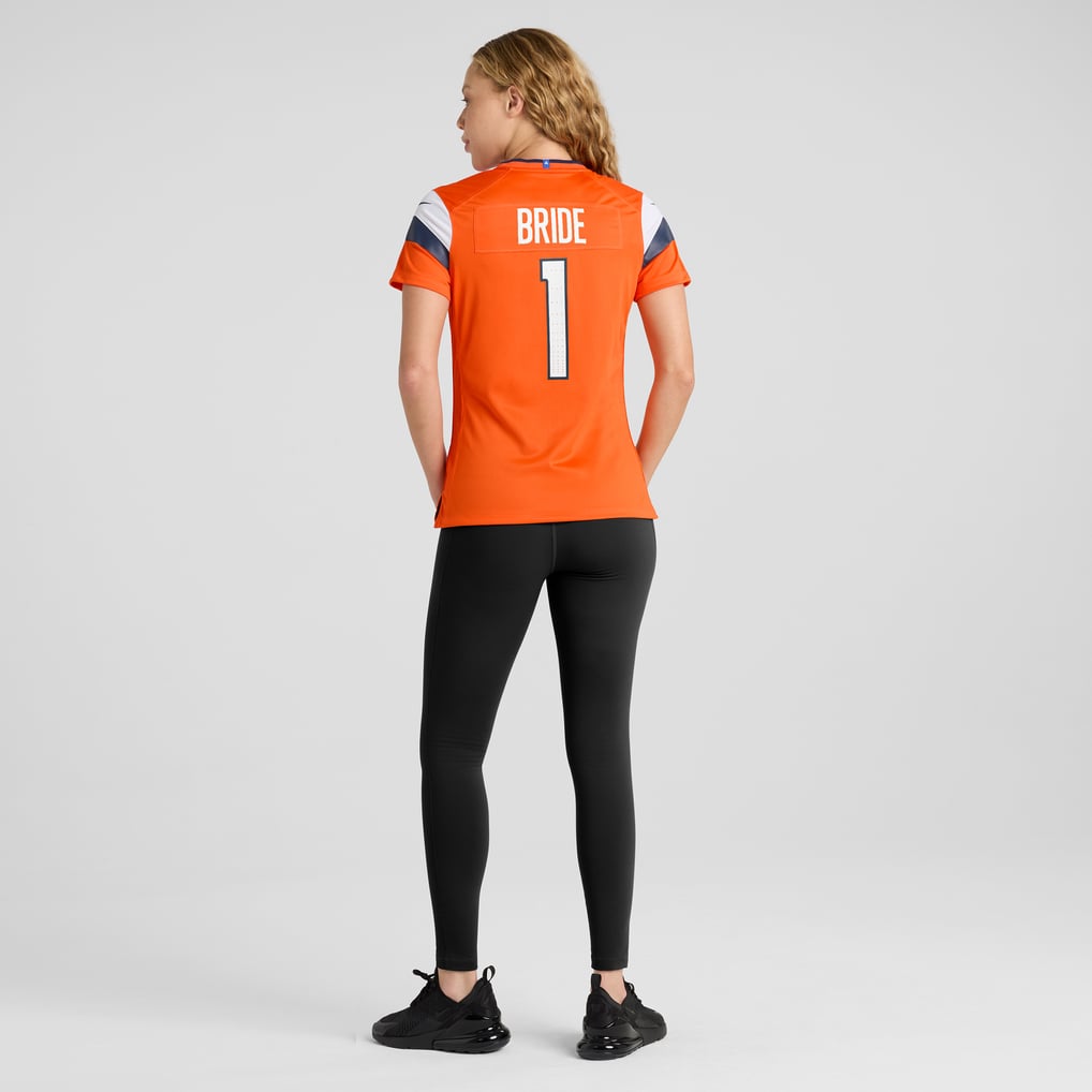Women's Denver Broncos Number 1 Bride Orange Game Jersey
