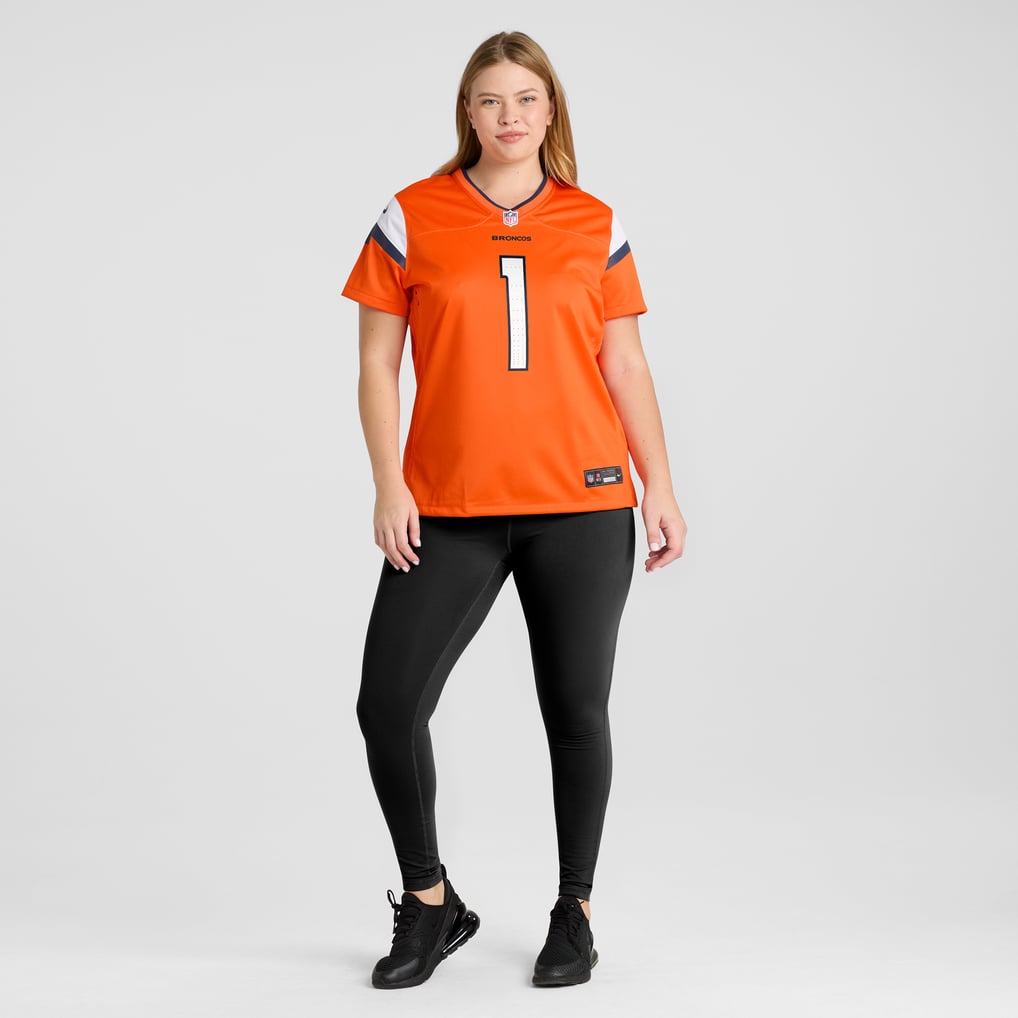 Women's Denver Broncos Number 1 Bride Orange Game Jersey