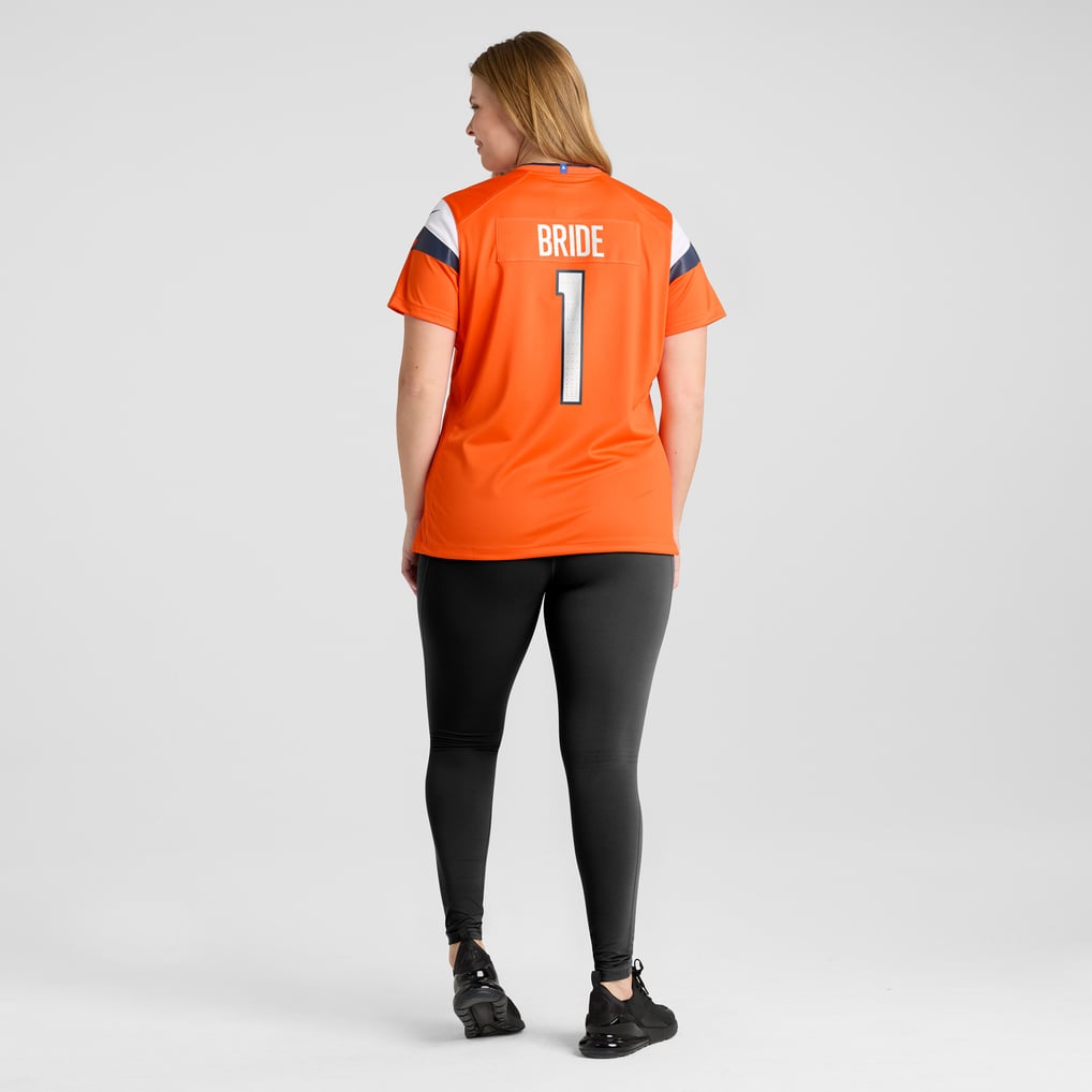 Women's Denver Broncos Number 1 Bride Orange Game Jersey