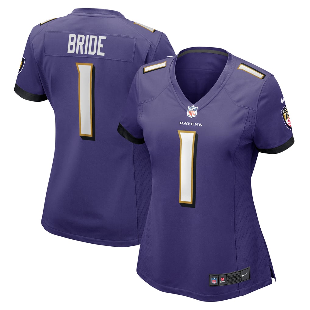 Women's Baltimore Ravens Number 1 Bride Purple Game Jersey