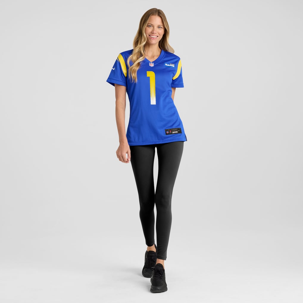 Women's Los Angeles Rams Number 1 Bride Royal Game Jersey